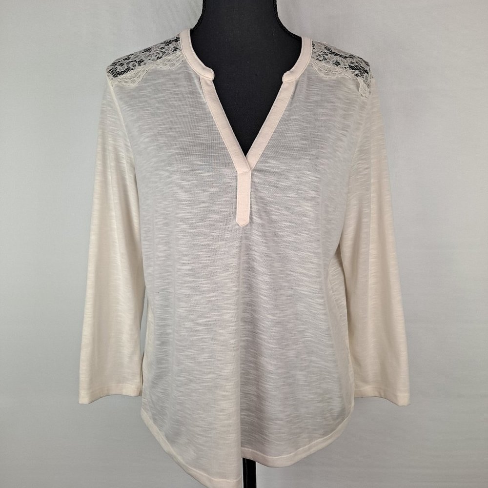 H&M Top with Lace Yoke Size S